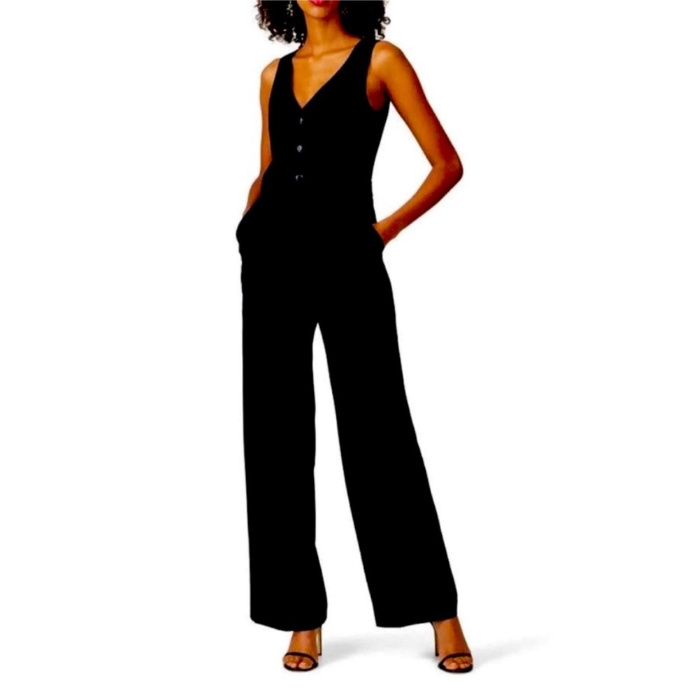 EUC Trina Turk Button Front Suiting Jumpsuit - sz 4